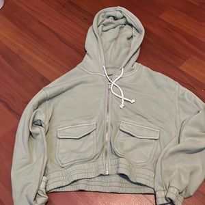 Aerie XS cropped zip up hoodie